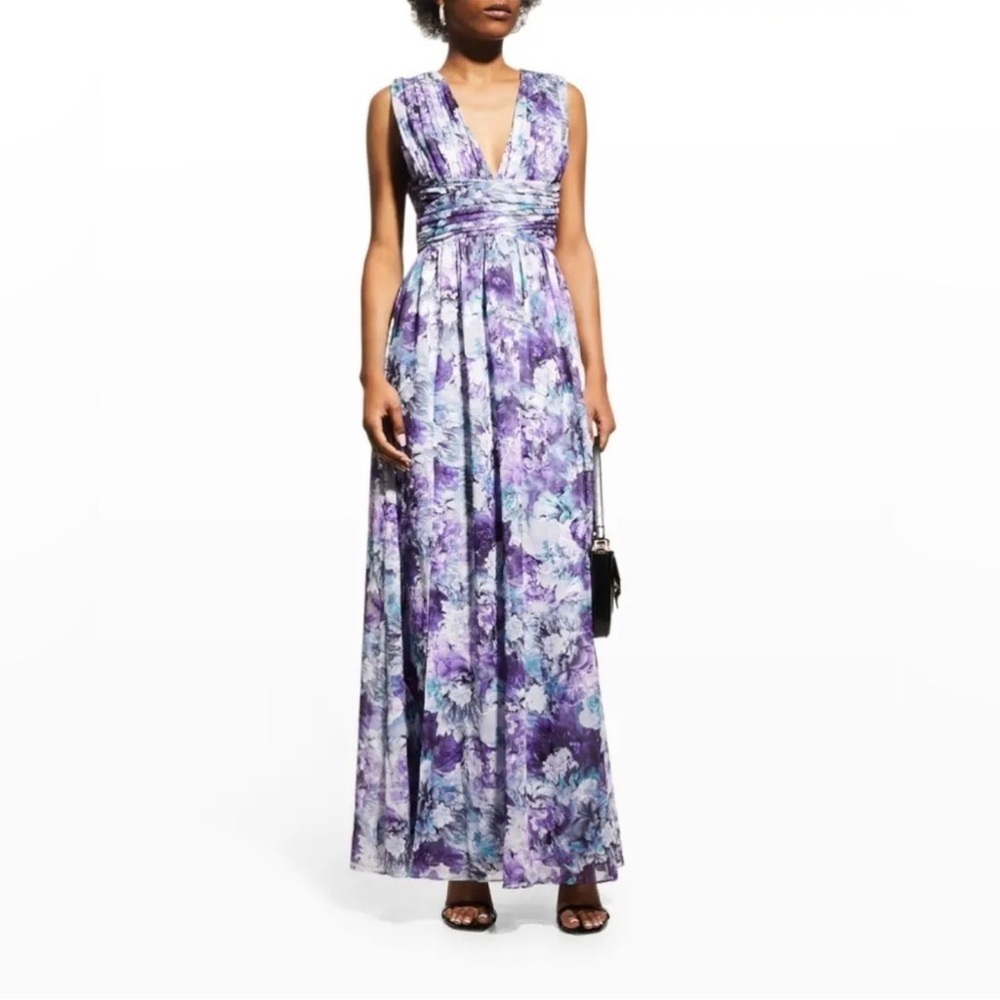 Dress the Population Violet Multicolor Sleeveless Jaclyn Gown Size Medium